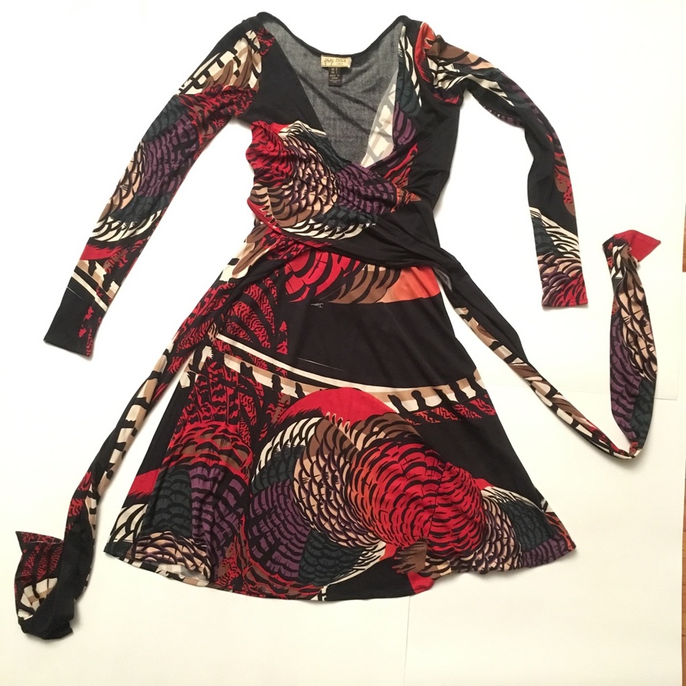 Issa London long sleeve wrap dress